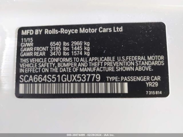 SCA664S51GUX53779 Rolls-Royce Ghost