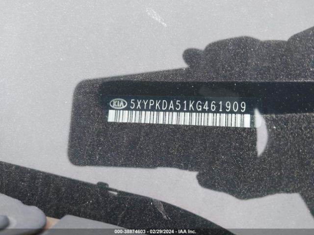 5XYPKDA51KG461909 KIA Sorento 3.3l Sxl