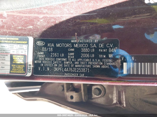KIA FORTE LX 2018 3KPFL4A76JE253871 Image 9