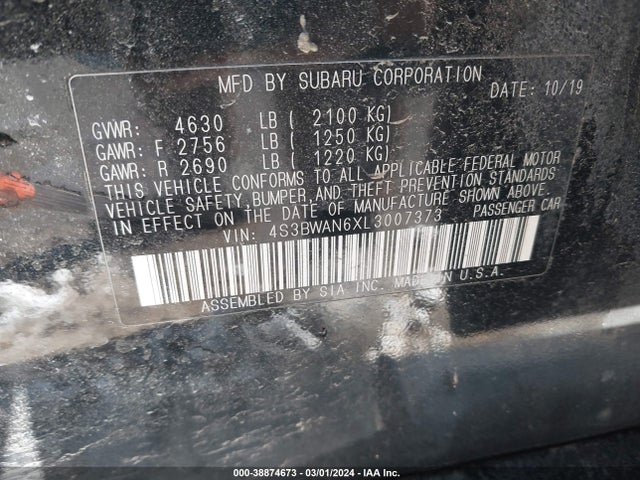 4S3BWAN6XL3007373 Subaru Legacy Limited