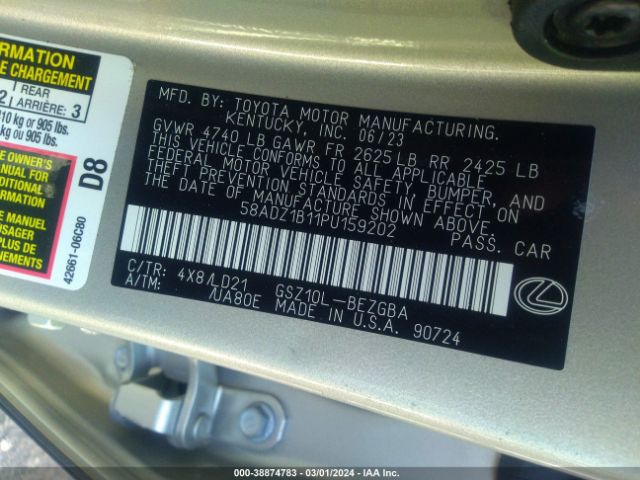 58ADZ1B11PU159202 Lexus ES 350