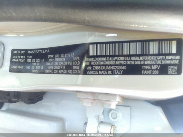 ZN661XUA6HX230940 Maserati Levante
