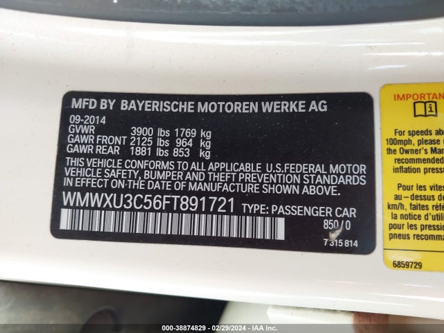 2015 MINI HARDTOP WMWXU3C56FT891721 Photo 8