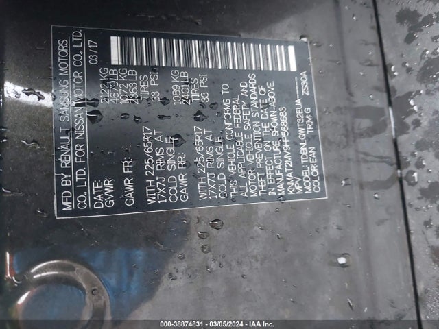 Nissan ROGUE SV 2017 KNMAT2MV9HP568683 Image 9