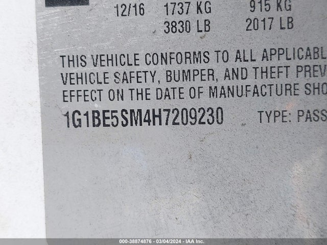 Chevrolet Cruze Lt Auto 2017 1G1BE5SM4H7209230 Image 9