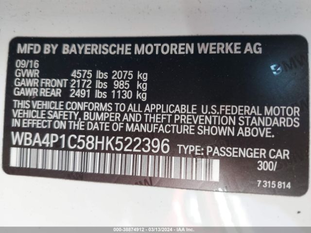 WBA4P1C58HK522396 BMW 440I