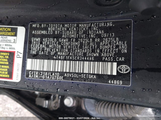 Toyota CAMRY XLE 2014 4T4BF1FK5ER344446 Image 9