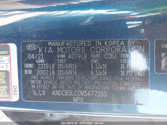 KNDCB3LC0M5477390 KIA NIRO LX