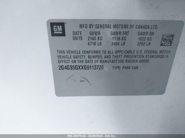 2G4GS5GXXG9113720 Buick Regal Turbo Premium Ii