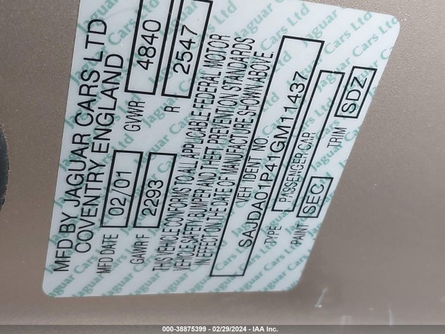 2001 JAGUAR S-TYPE SAJDA01P41GM11437 Photo 8