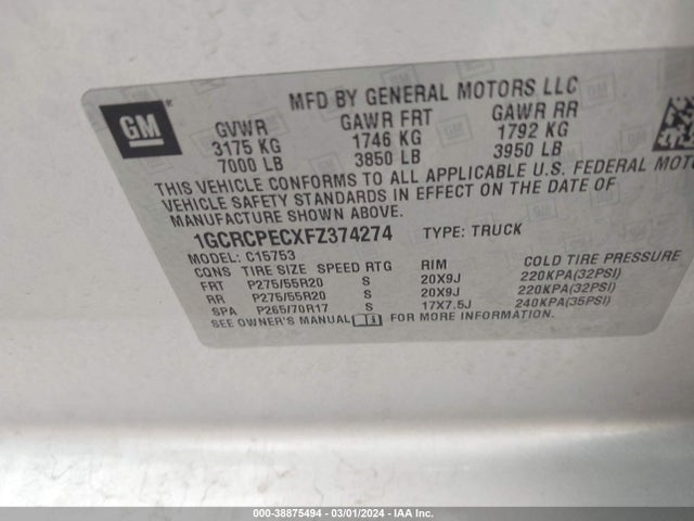 Chevrolet Silverado 1500 Ls 2015 1GCRCPECXFZ374274 Image 9