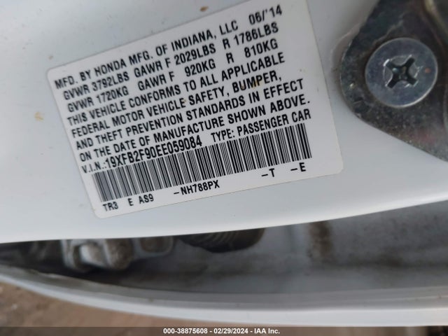 Honda Civic Ex-l 2014 19XFB2F90EE059084 Image 9