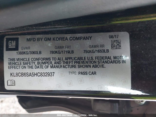 Chevrolet Spark Ls Cvt 2017 KL8CB6SA5HC832937 Image 9