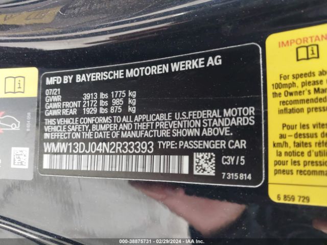 2022 MINI SE HARDTOP WMW13DJ04N2R33393 Photo 8
