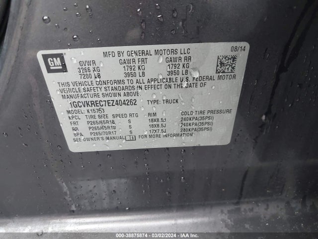 Chevrolet Silverado 1500 1lt 2014 1GCVKREC7EZ404262 Image 9