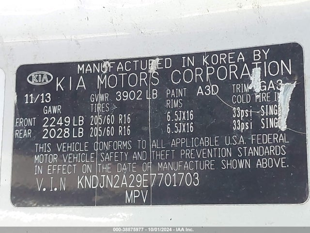 KIA Soul 2014 KNDJN2A29E7701703 Image 9