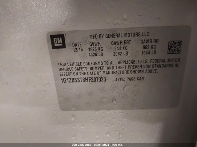 Chevrolet MALIBU LS 2017 1G1ZB5ST8HF207923 Image 9