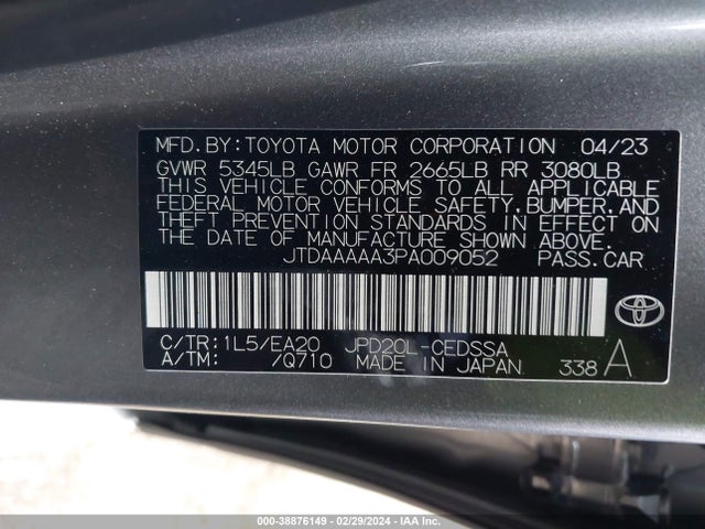 Toyota Mirai Xle 2023 JTDAAAAA3PA009052 Image 9