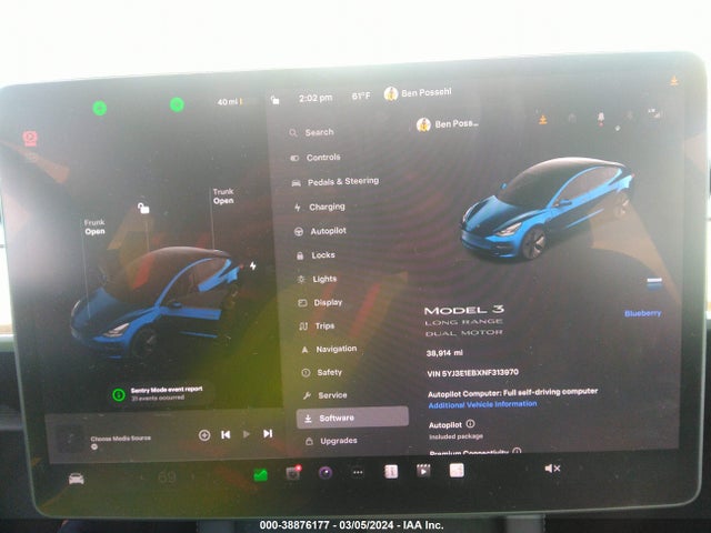 5YJ3E1EBXNF313970 Tesla Model 3 Long Range Dual Motor All-wheel Drive
