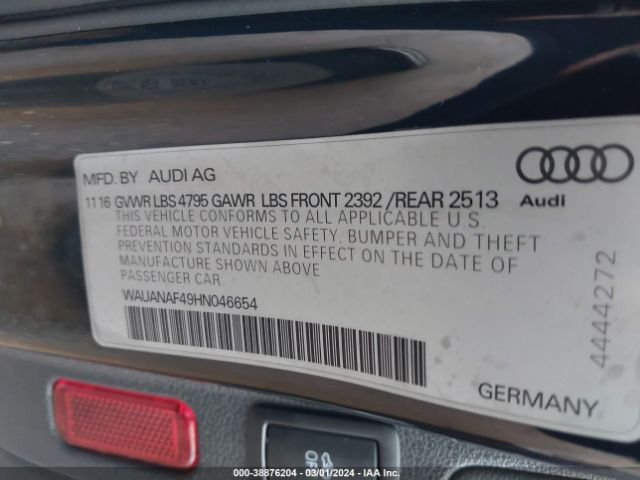 WAUANAF49HN046654 Audi A4 PREMIUM