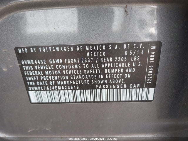 3VWPL7AJ4EM623919 Volkswagen Jetta Sportwagen 2.0l Tdi