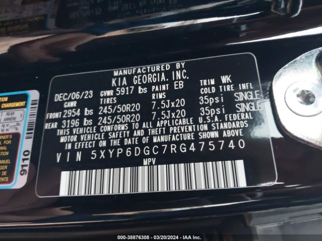 5XYP6DGC7RG475740 KIA Telluride S