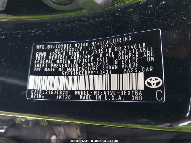 Toyota Corolla Xse 2023 5YFT4MCE0PP143434 Image 9