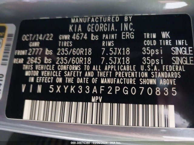 KIA Sportage Ex 2023 5XYK33AF2PG070835 Image 9