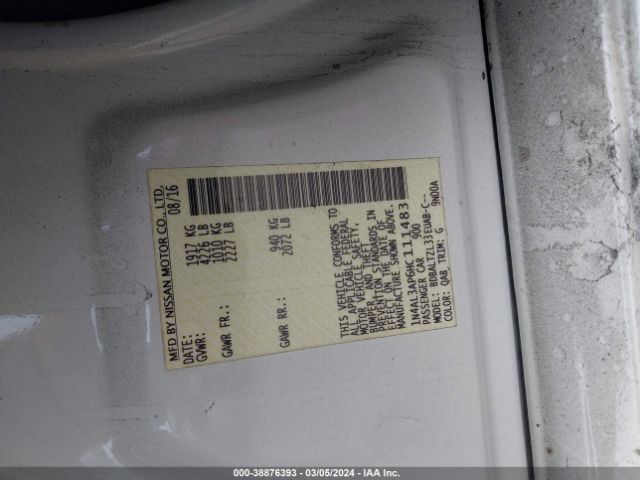 1N4AL3AP6HC111483 Nissan Altima 2.5 Sl