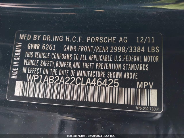 2012 PORSCHE CAYENNE WP1AB2A22CLA46425 Photo 8