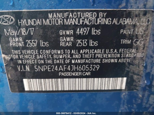 Hyundai SONATA SE 2018 5NPE24AF4JH605329 Image 9