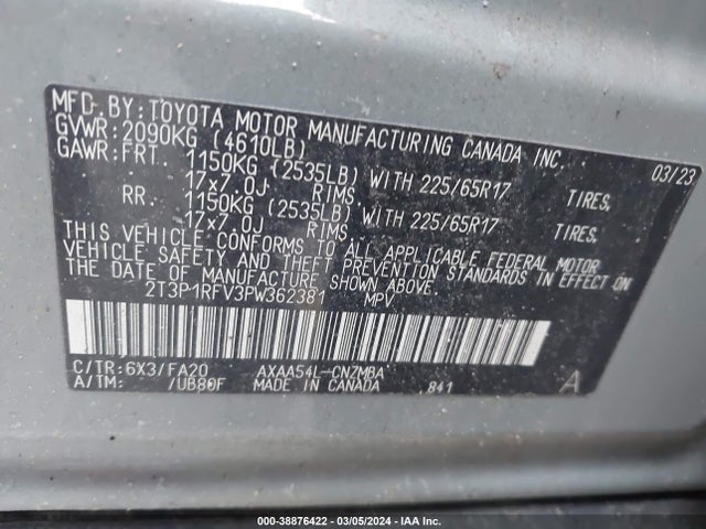 Toyota Rav4 Xle 2023 2T3P1RFV3PW362381 Image 9