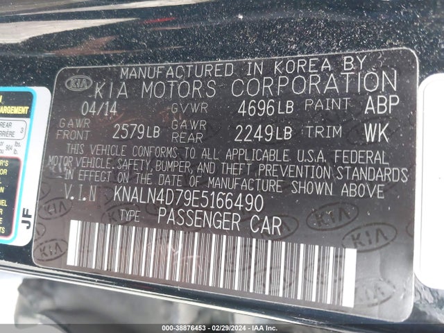 KIA Cadenza Limited 2014 KNALN4D79E5166490 Image 9