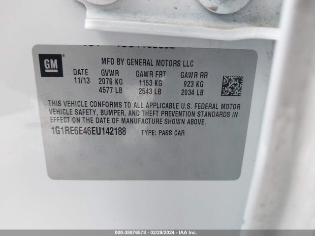 Chevrolet Volt 2014 1G1RE6E46EU142188 Image 9
