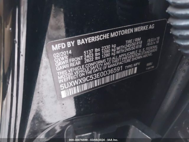 5UXWX9C53E0D36591 BMW X3 Xdrive28i