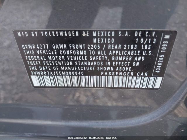 3VWD07AJ5EM386840 Volkswagen Jetta 1.8t Se
