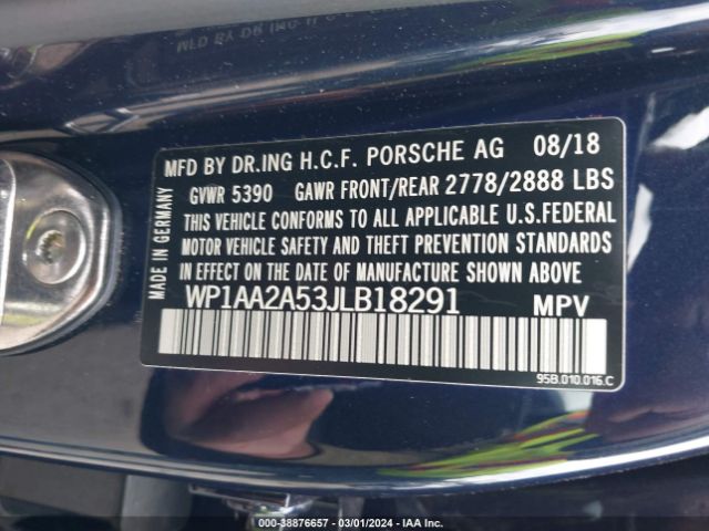WP1AA2A53JLB18291 Porsche Macan Sport Edition