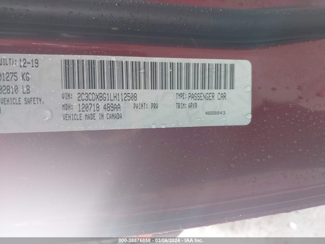 Dodge Charger Sxt Rwd 2020 2C3CDXBG1LH112508 Image 9
