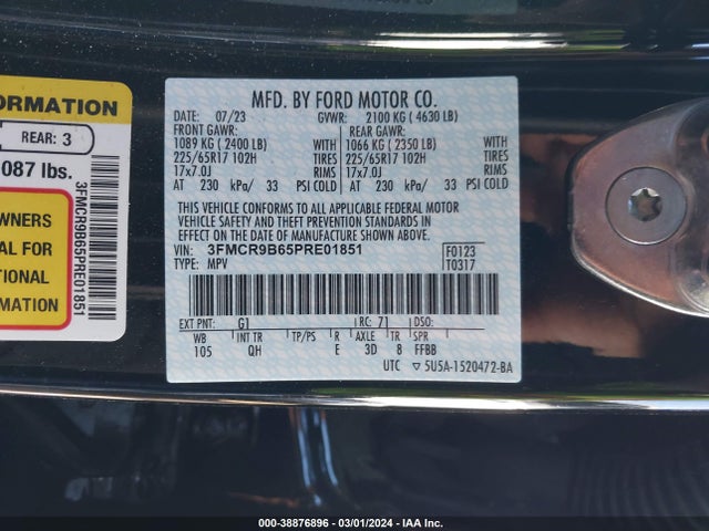 Ford Bronco Sport Big Bend 2023 3FMCR9B65PRE01851 Image 9
