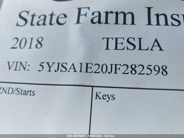 Tesla Model S 100d/75d/p100d 2018 5YJSA1E20JF282598 Image 9