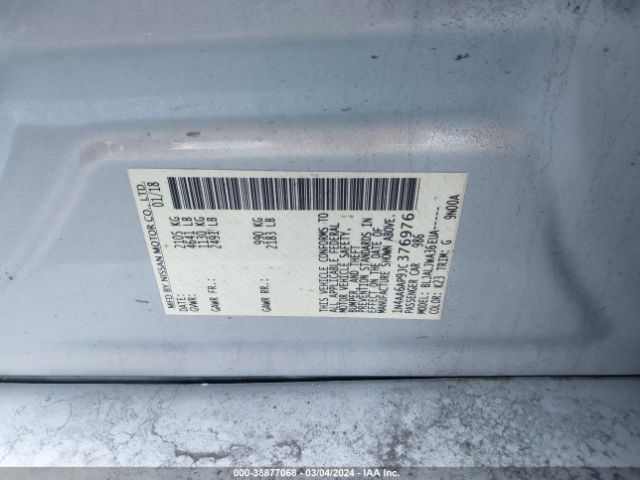 1N4AA6AP9JC376976 Nissan Maxima 3.5 Sv