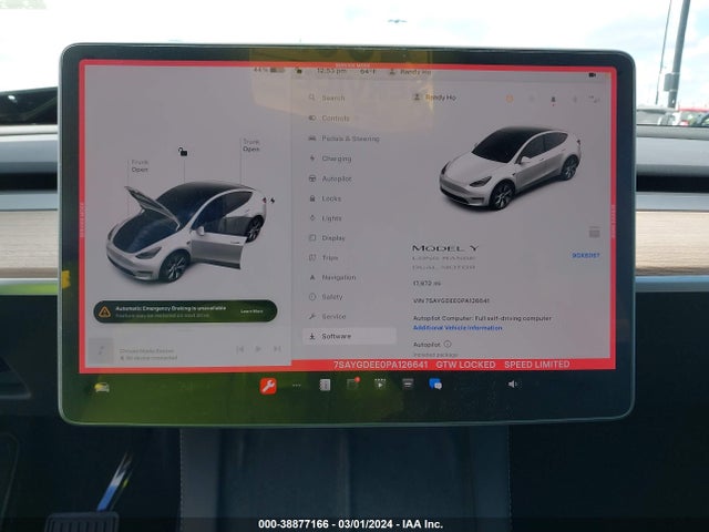 7SAYGDEE0PA126641 Tesla Model Y Awd/long Range Dual Motor All-wheel Drive