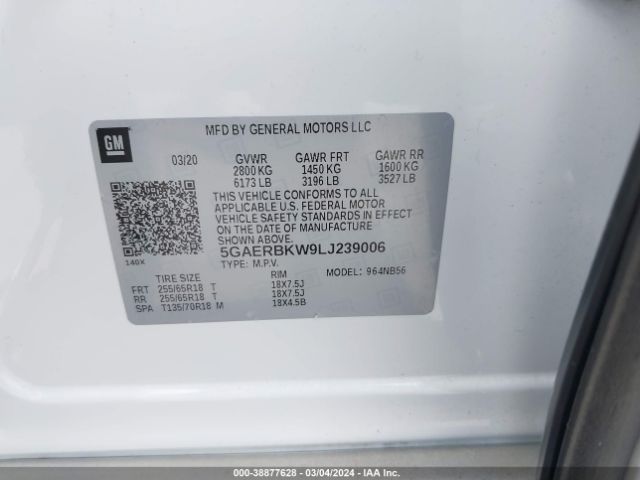 5GAERBKW9LJ239006 Buick Enclave Fwd Essence
