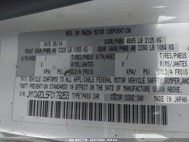 Mazda Mazda5 Grand Touring 2015 JM1CW2DL5F0179253 Image 9