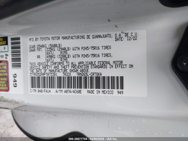 Toyota Tacoma Sr 2023 3TYRX5GN9PT073381 Image 9