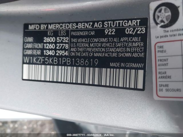 W1KZF5KB1PB138619 Mercedes-Benz E 450 4matic