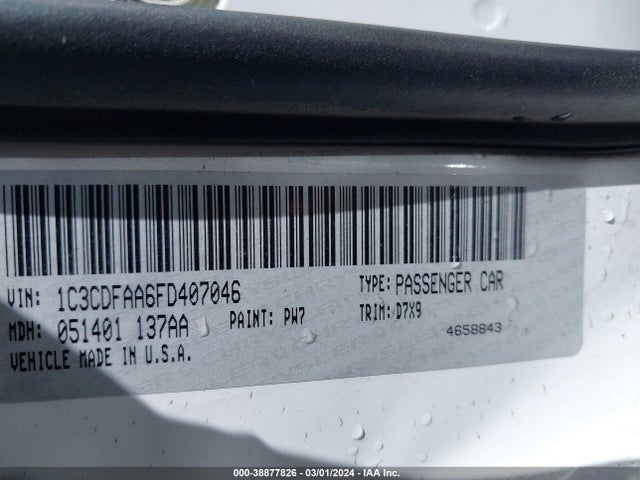 Dodge DART SE 2015 1C3CDFAA6FD407046 Image 9