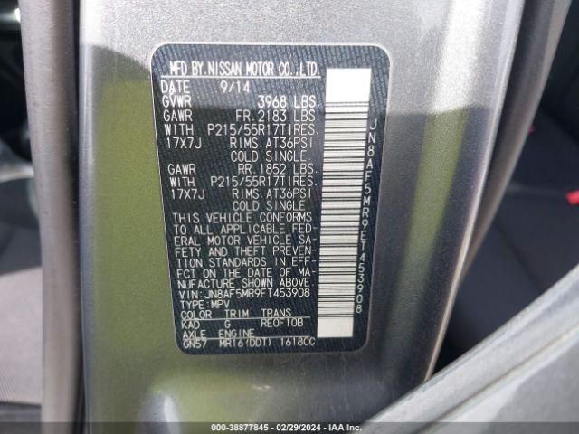 JN8AF5MR9ET453908 Nissan JUKE S