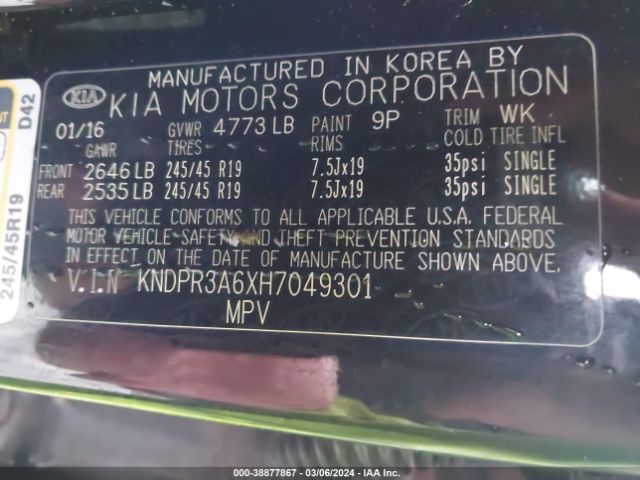 KNDPR3A6XH7049301 KIA Sportage Sx Turbo