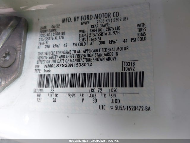 Ford Transit Connect Xl 2022 NM0LS7S23N1538012 Image 9